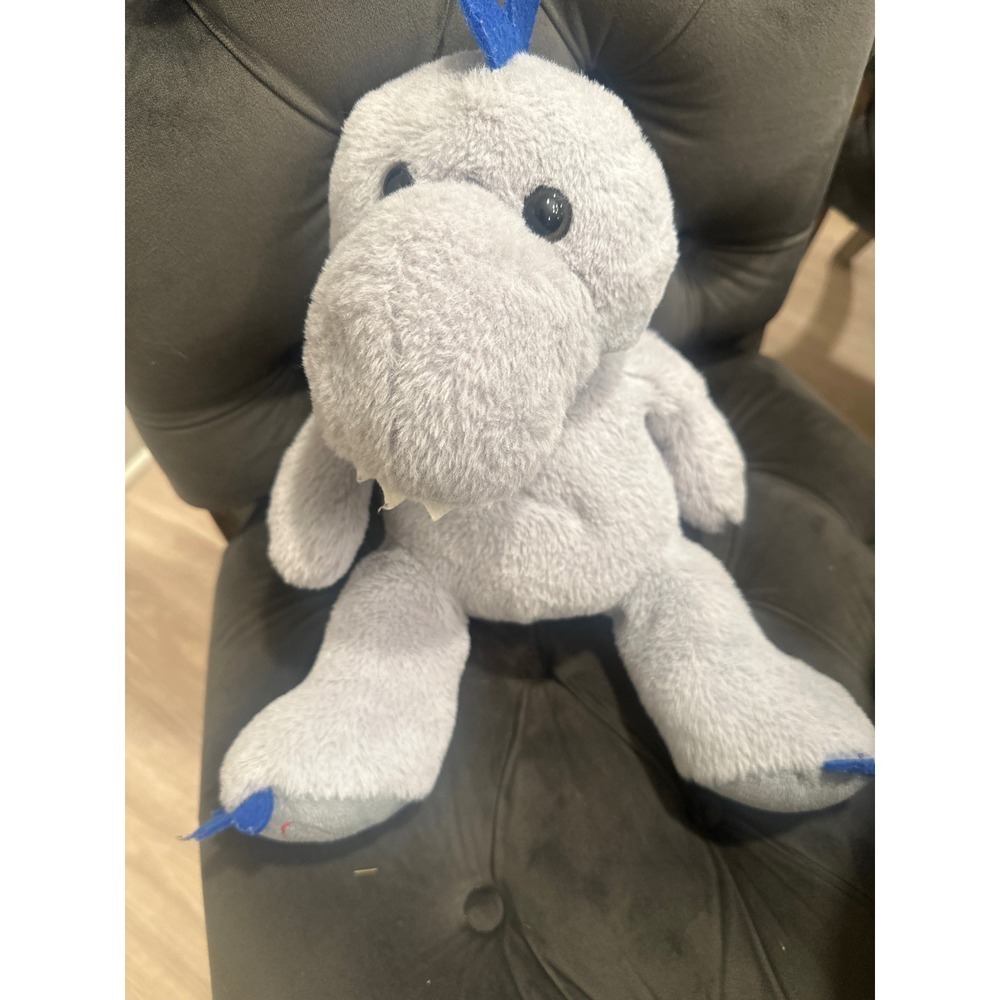 Homer best Gray Dinosaur Plush Toy Stuffed Animal Blue very soft Kids 10" - Picture 1 of 5
